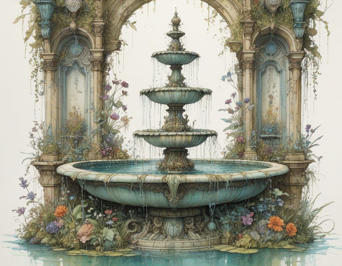 The Ornate Fountain  by @Le Lapin