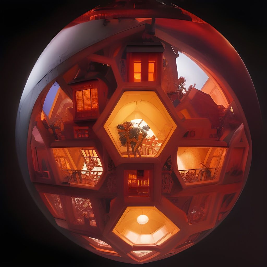 Spherical hive house AI Generated Artwork NightCafe Creator
