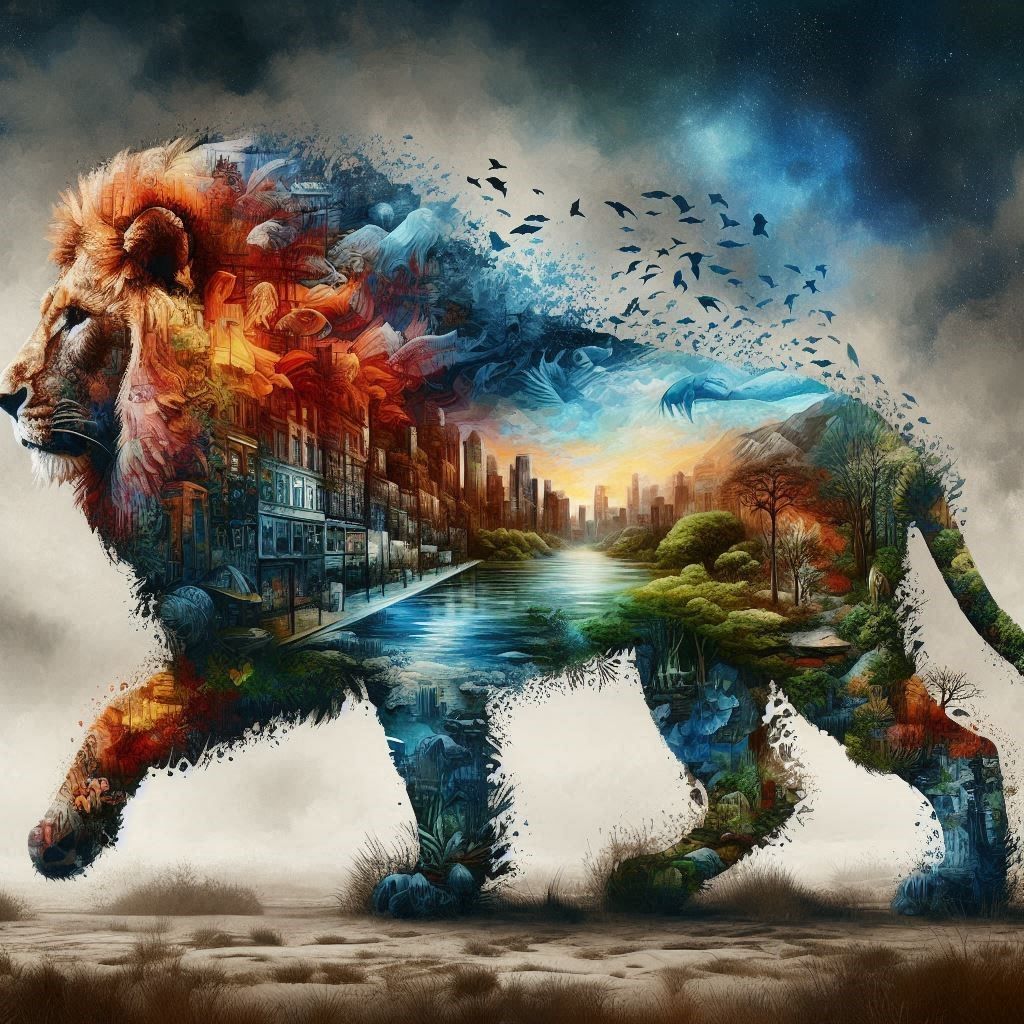 expression of a lion