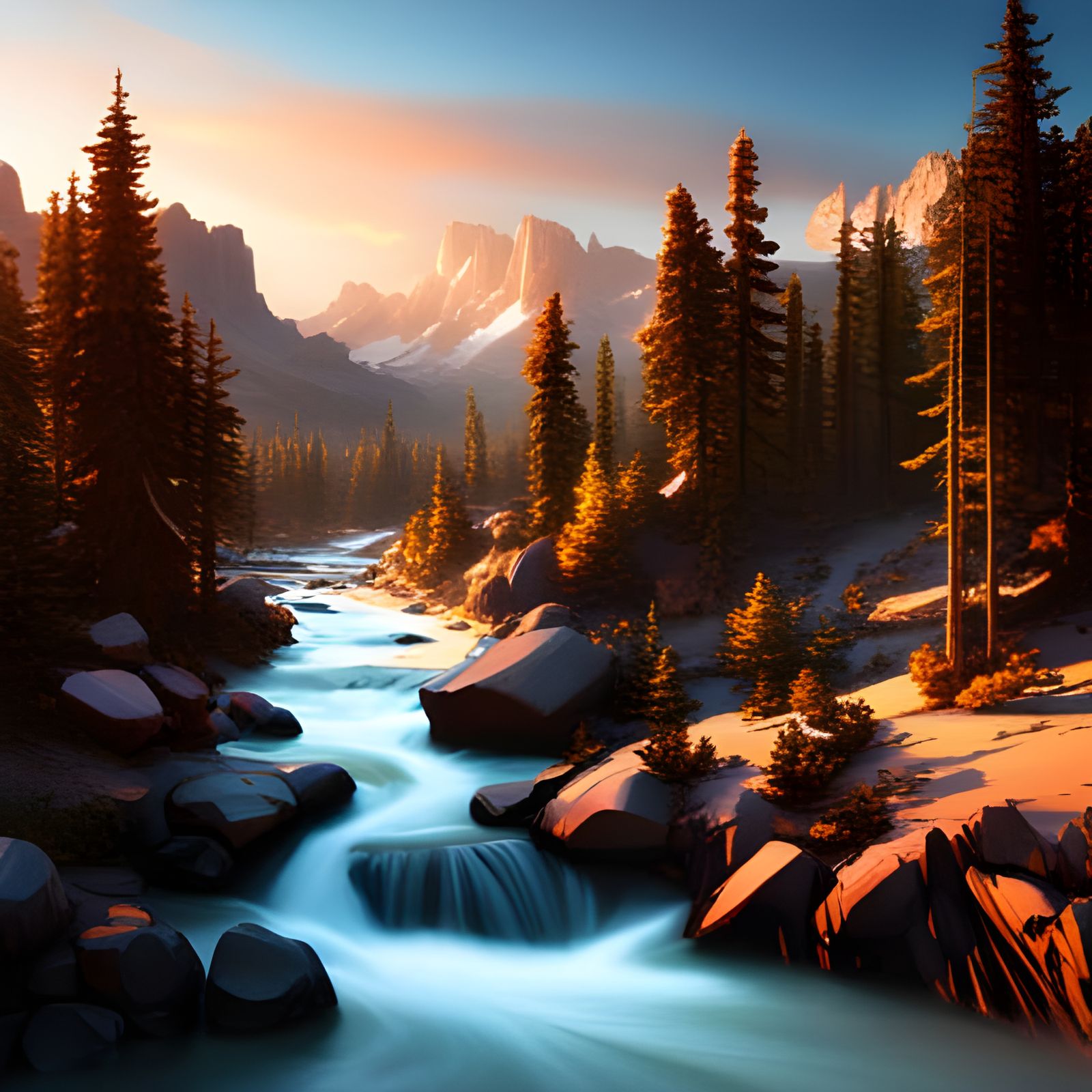 The river running through the great basin - AI Generated Artwork ...