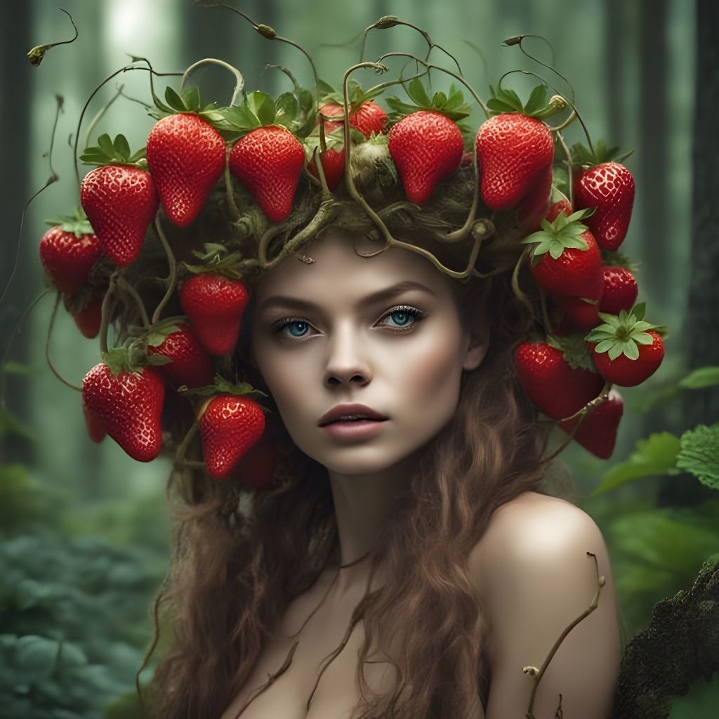 Strawberry Dryad. - AI Generated Artwork - NightCafe Creator