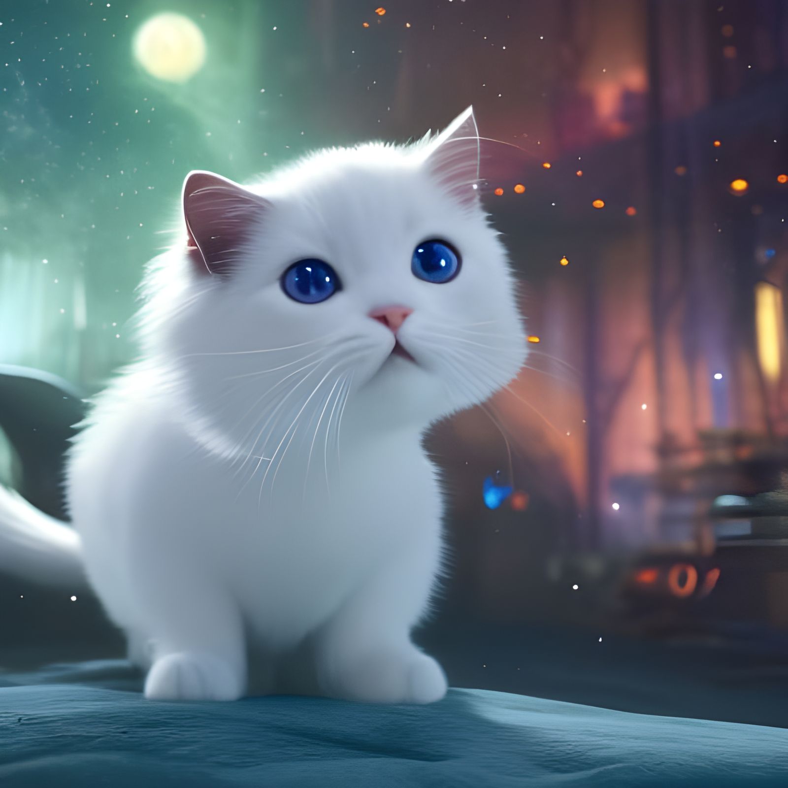 The snow whitest kitten in the whole world! - AI Generated Artwork ...