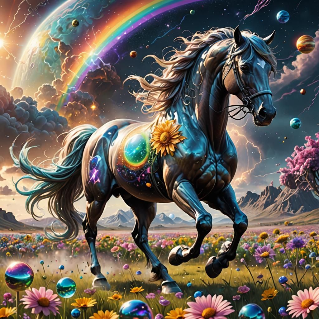 Mystical horse on an alien world