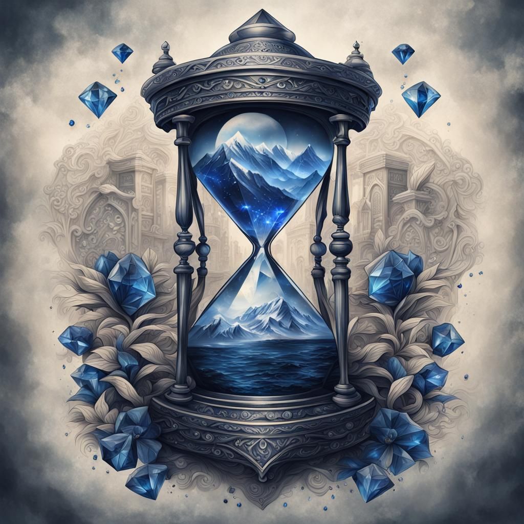  Sapphire hourglass tattoo  by @Obie