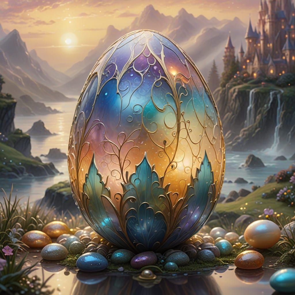 Egg with the colors of Numenor on it.  by @Wildlife51