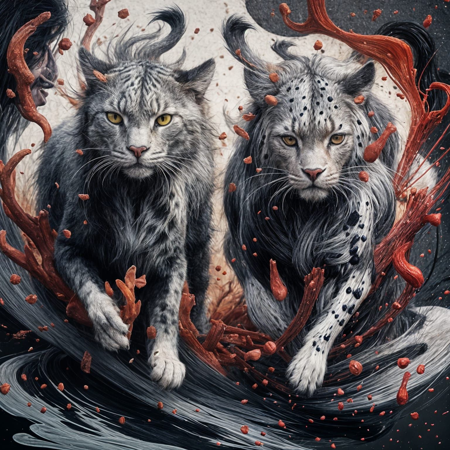 Abstract Art with Dripping Ink Effect