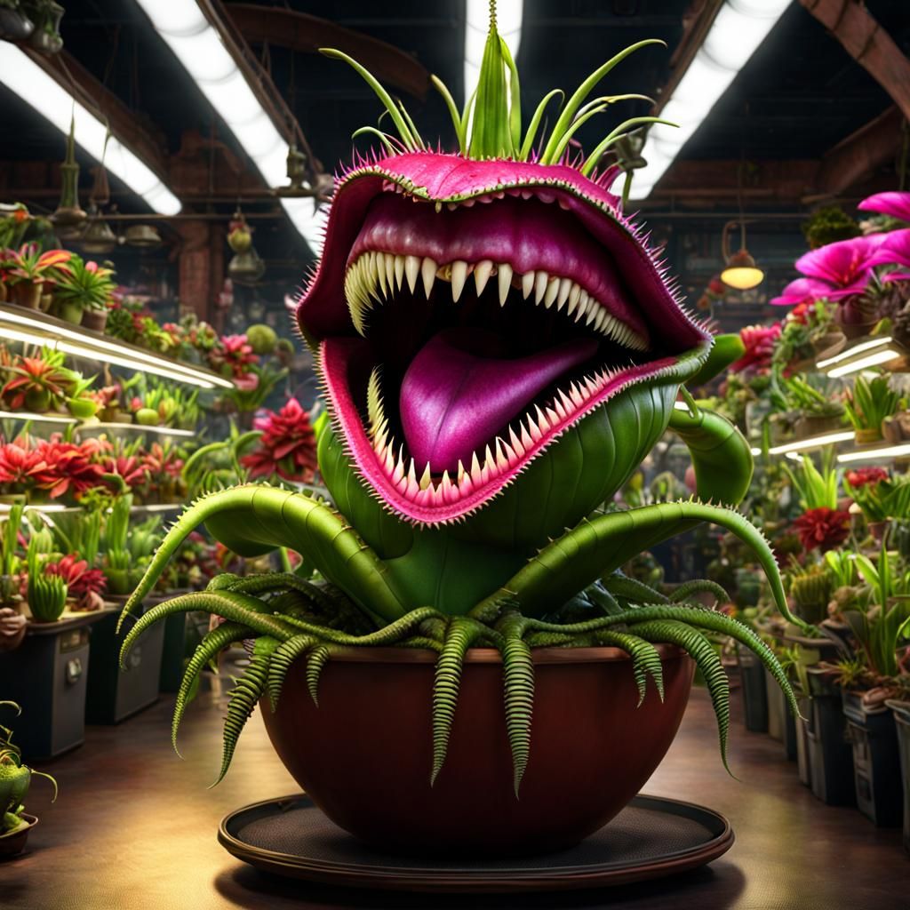 the carnivorous plant named Audrey II from the Little Shop of Horrors   by @Bunny77