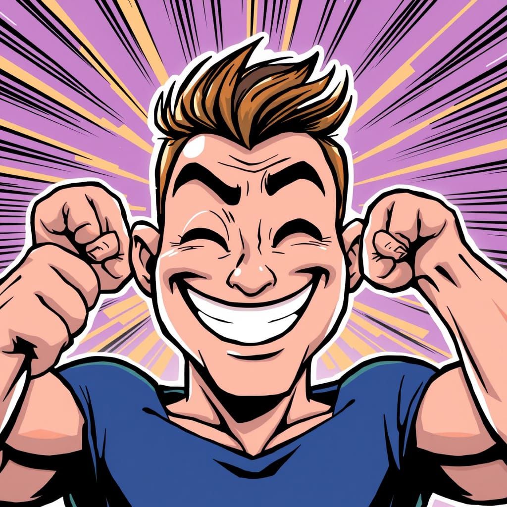 Dynamic Superhero Portrait in Comic Book Style