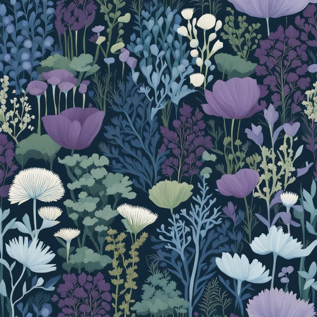 Craft a botanical pattern inspired by the resilient flora of...