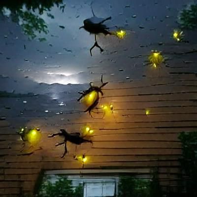lightning bugs in a thunder storm