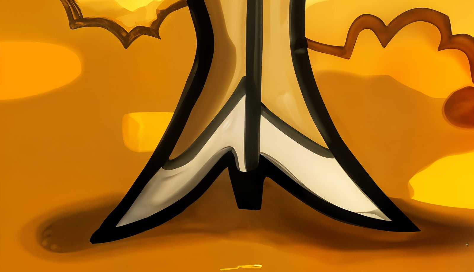 Kitty Katswell's white heeled shoes in coins