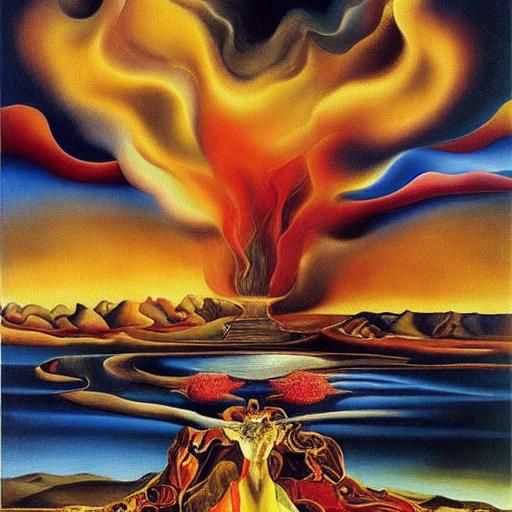 16k resolution, art by Salvador Dalí, Frida Kahlo. Inferno l...