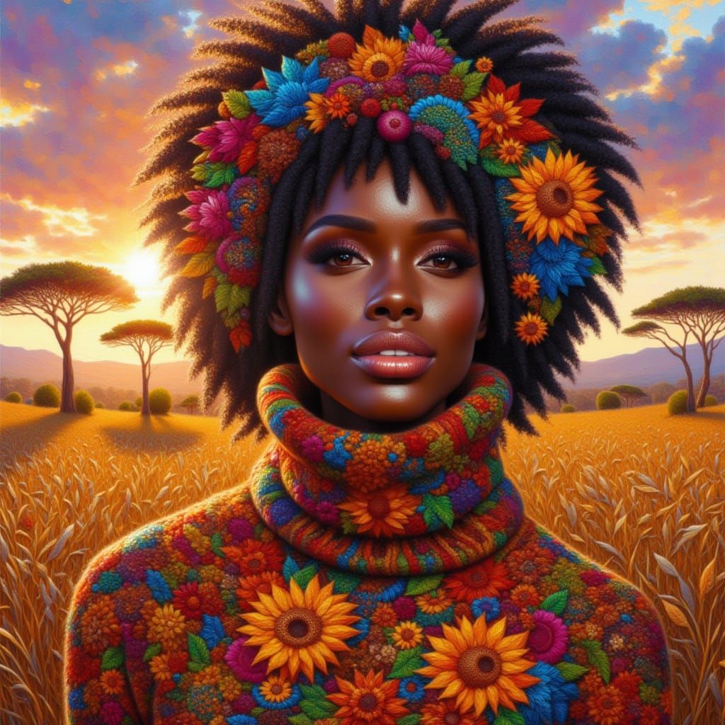 <lora:kak-Autumnal:1.0>A gorgeous African American woman
