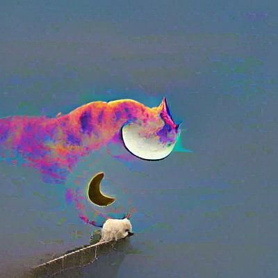 cat eating moon