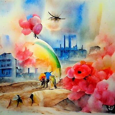 "a beautiful tomorrow" (colourful beautiful watercolor)