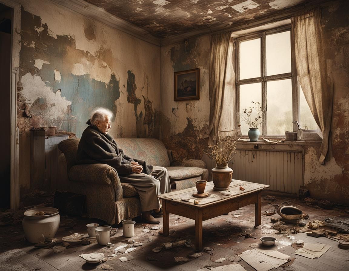 His wife died many years ago  by @imagines_ai