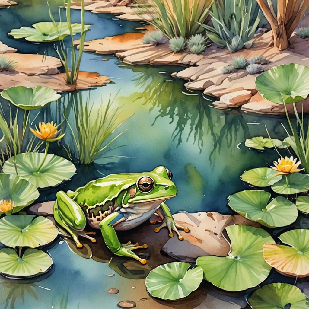 Frog by a pond