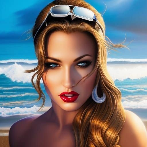 Girl At The Beach Ai Generated Artwork Nightcafe Creator