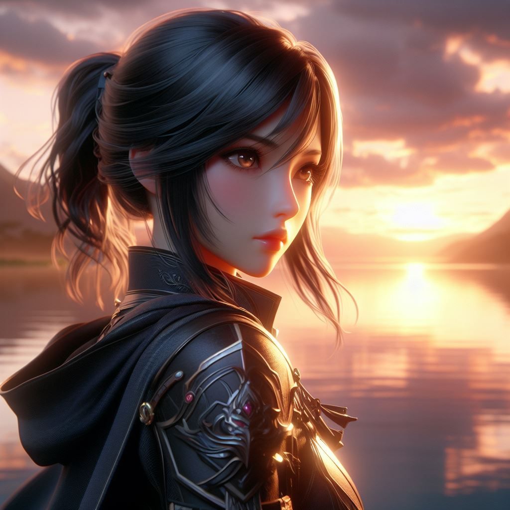 D3 Anime Girl Brunette Brown Eyes