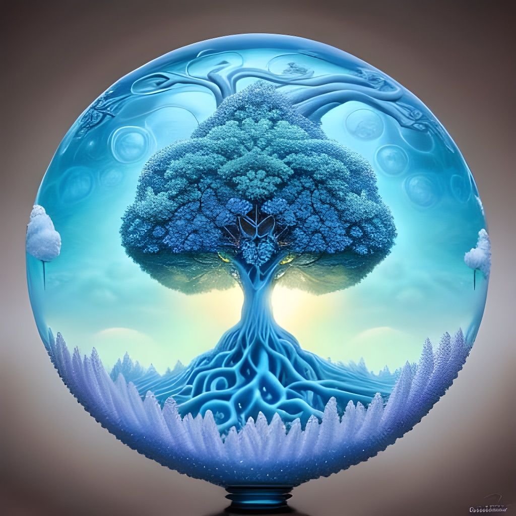 a tree inside a floral bubble  by @Riyan Khan