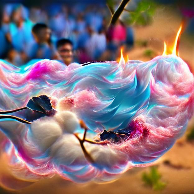 Burning Cotton candy 8k resolution