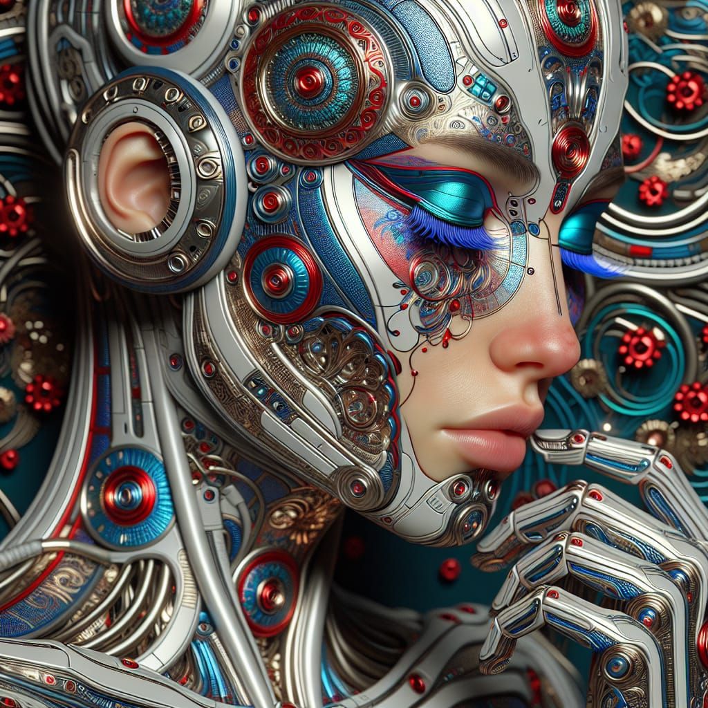 beautiful cyborg woman