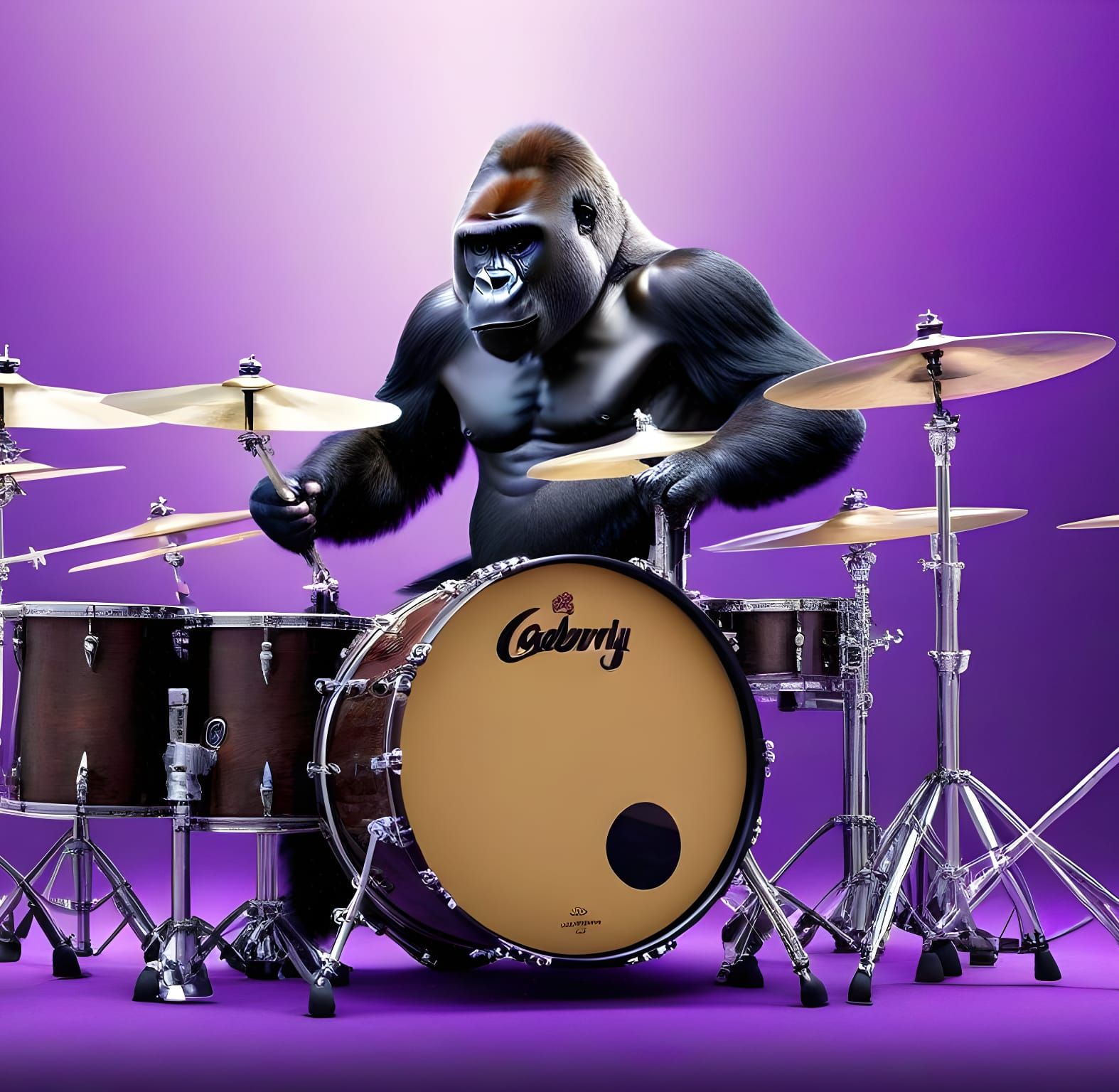 Gorilla Playing drum kit (inspired by Cadbury Advert) 2