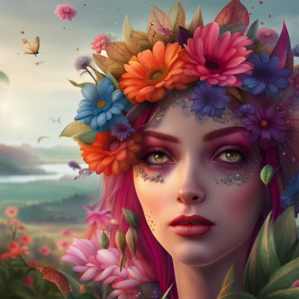 colorful flower Queen