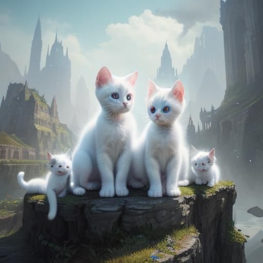 Cute, beautiful, little white kittens