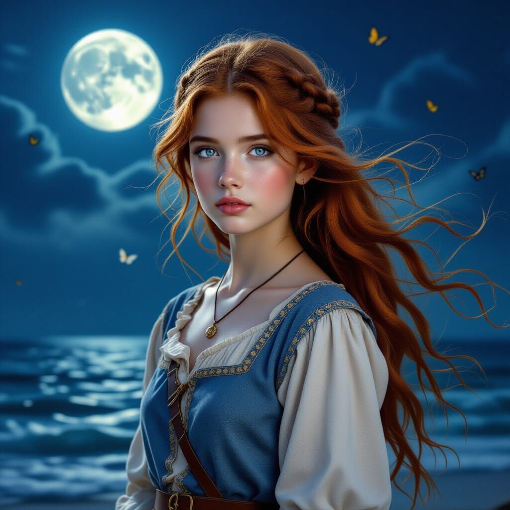 photorealistic image with blue and grey tones, dark blue background, very realistic, very dark and depressed tones, fantasy novel, young tee...