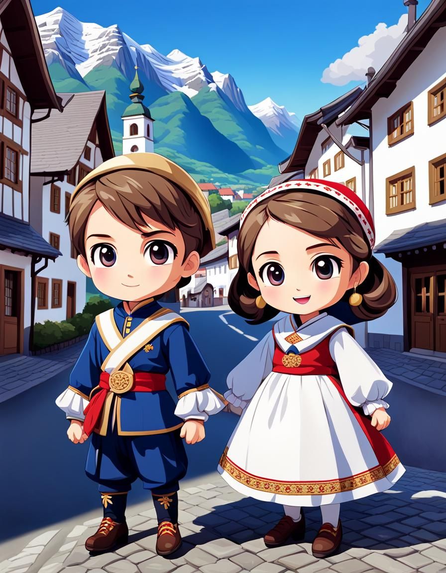 Miniature Marvels: Chibi Journey Through Vaduz - AI Generated Artwork - NightCafe Creator