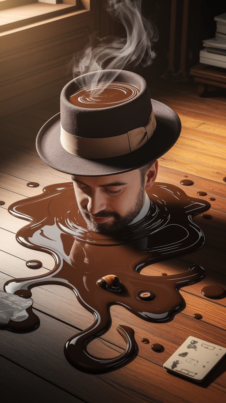 I poured coffee into my hat,…