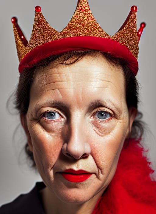 Woman wearing red crown