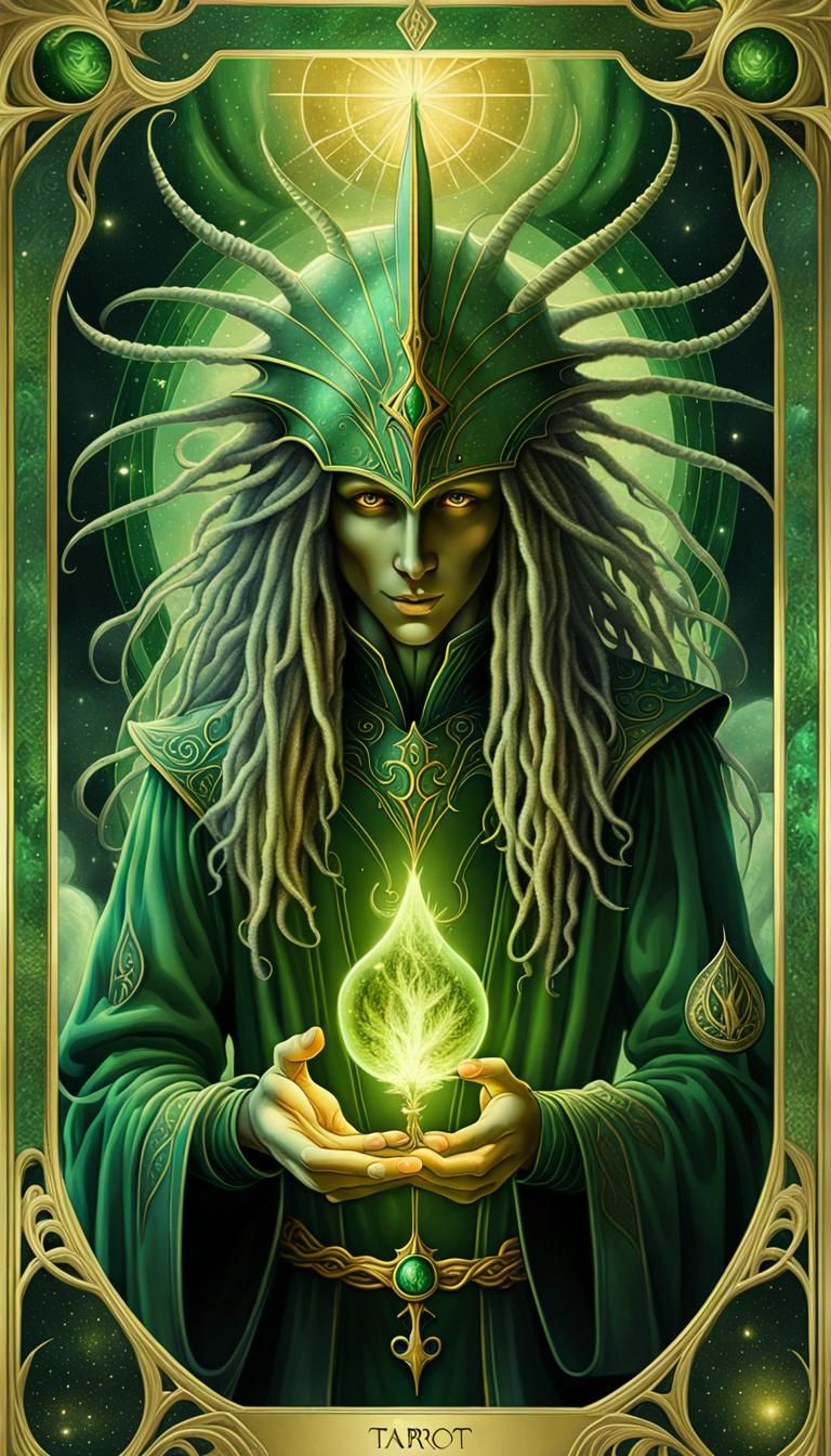 The Green Magician Card