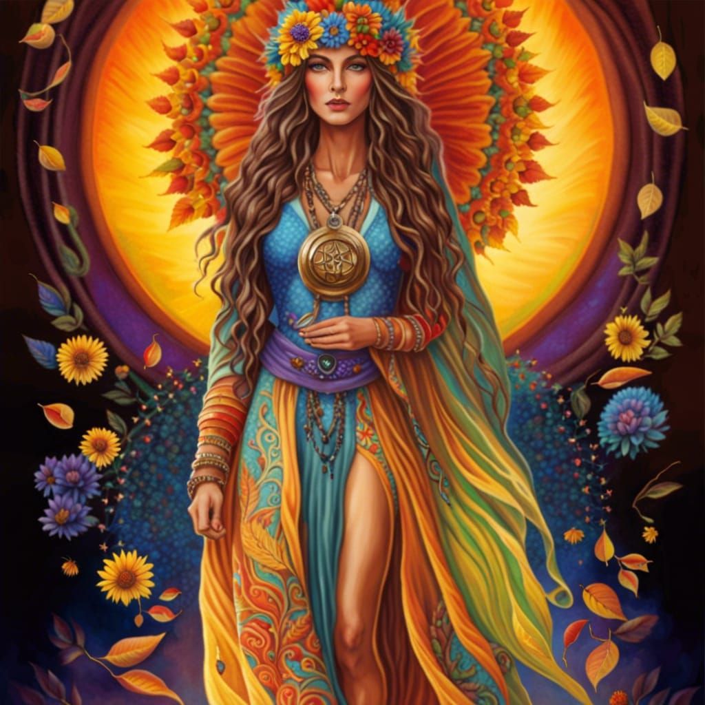 Stunningly beautiful Pagan Hippy Goddess #4 - AI Generated Artwork - NightCafe  Creator