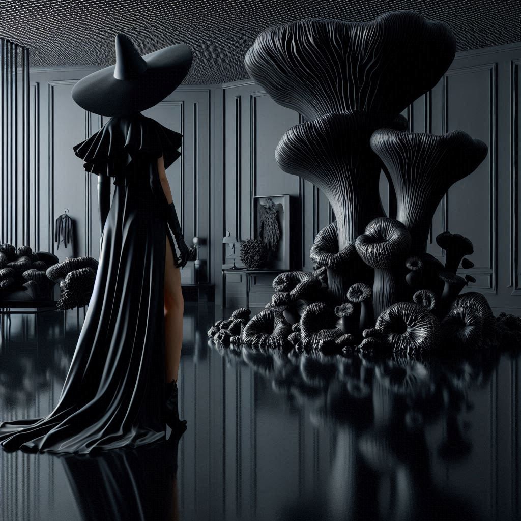 Magician and morel sculpture