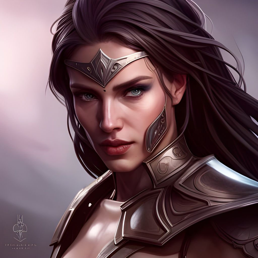 Female warrior beautiful face intricate detailed armour hyperrealistic ...