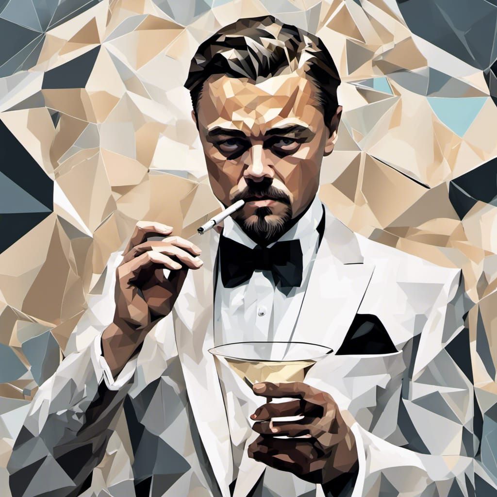 polygonal leonardo dicaprio - AI Generated Artwork - NightCafe Creator