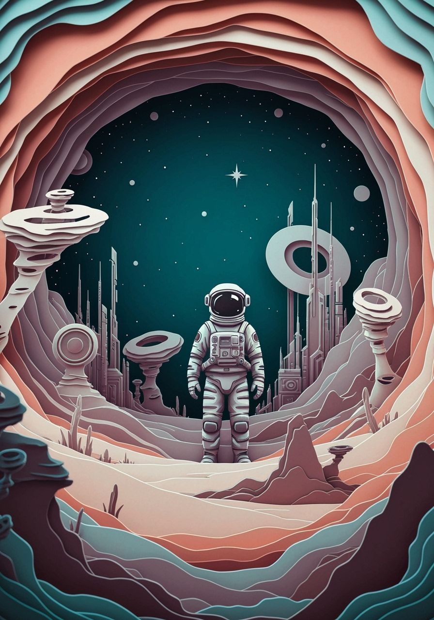 Paper Cut Astronaut 