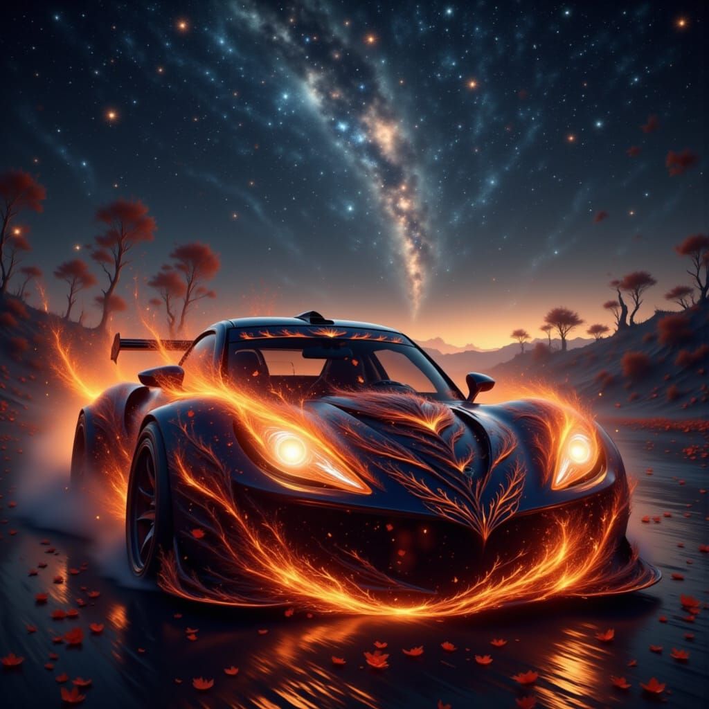 Big beautiful Open start of burning tires living life to the fullest a grand Thayosin with the shine of Stars <lora:Thayosin:1.0>