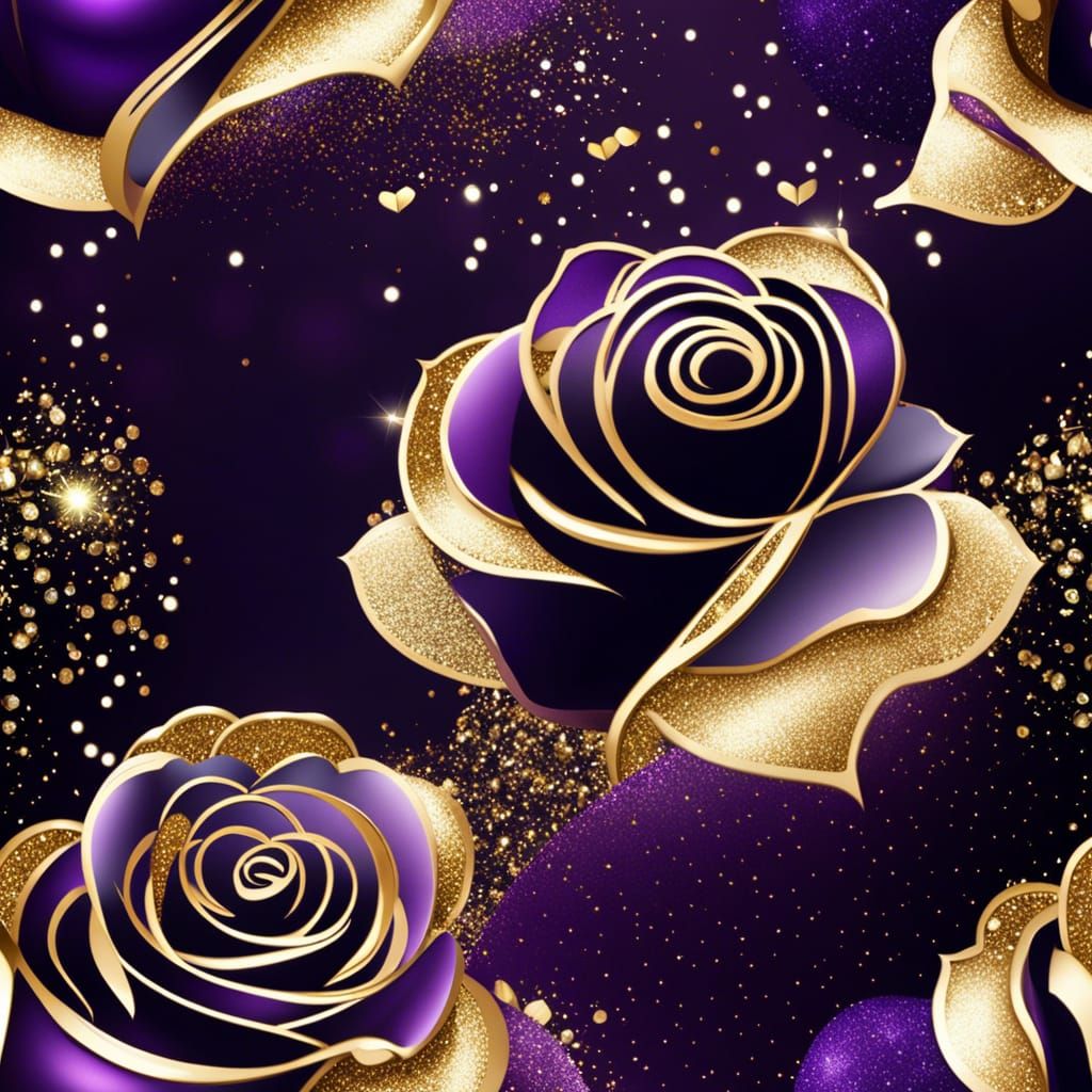 Purple glitter roses