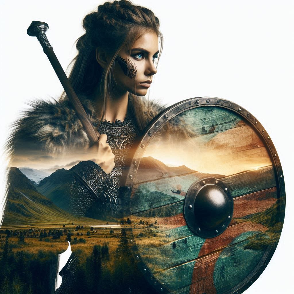 double exposure beautiful fantasy portrait landscape..