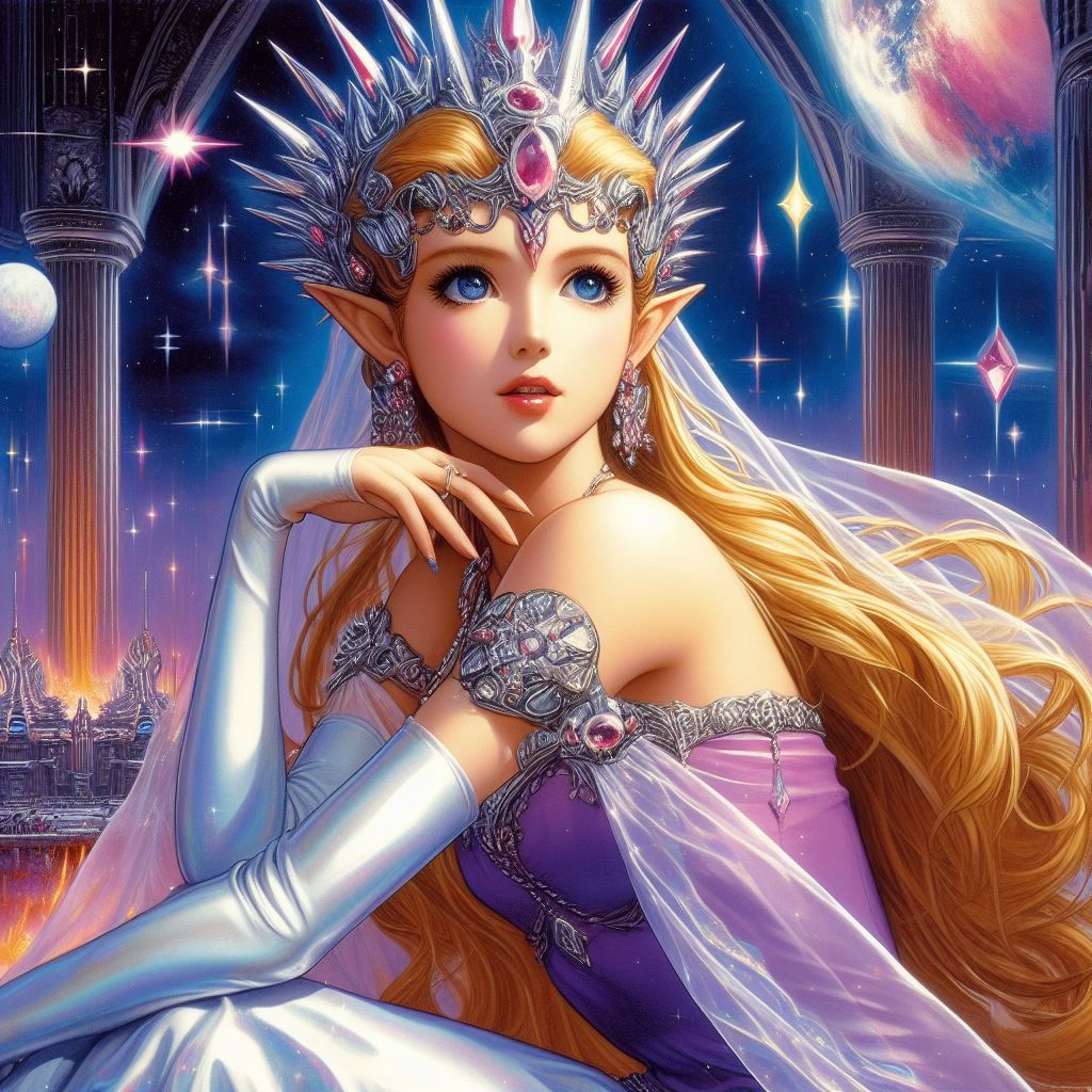 hajime sorayama retro 80s sci-fi futurism cyberpunk princess...