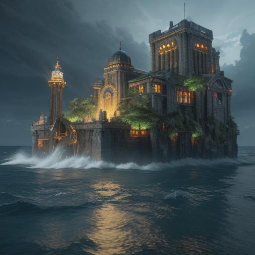 Tsunami Disaster in Surreal 3D Render