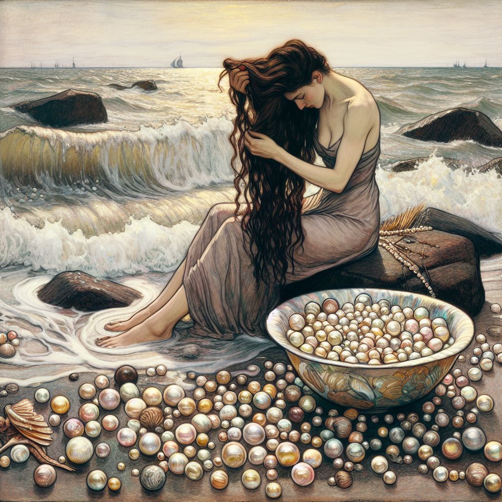 Washing my hair with pearls