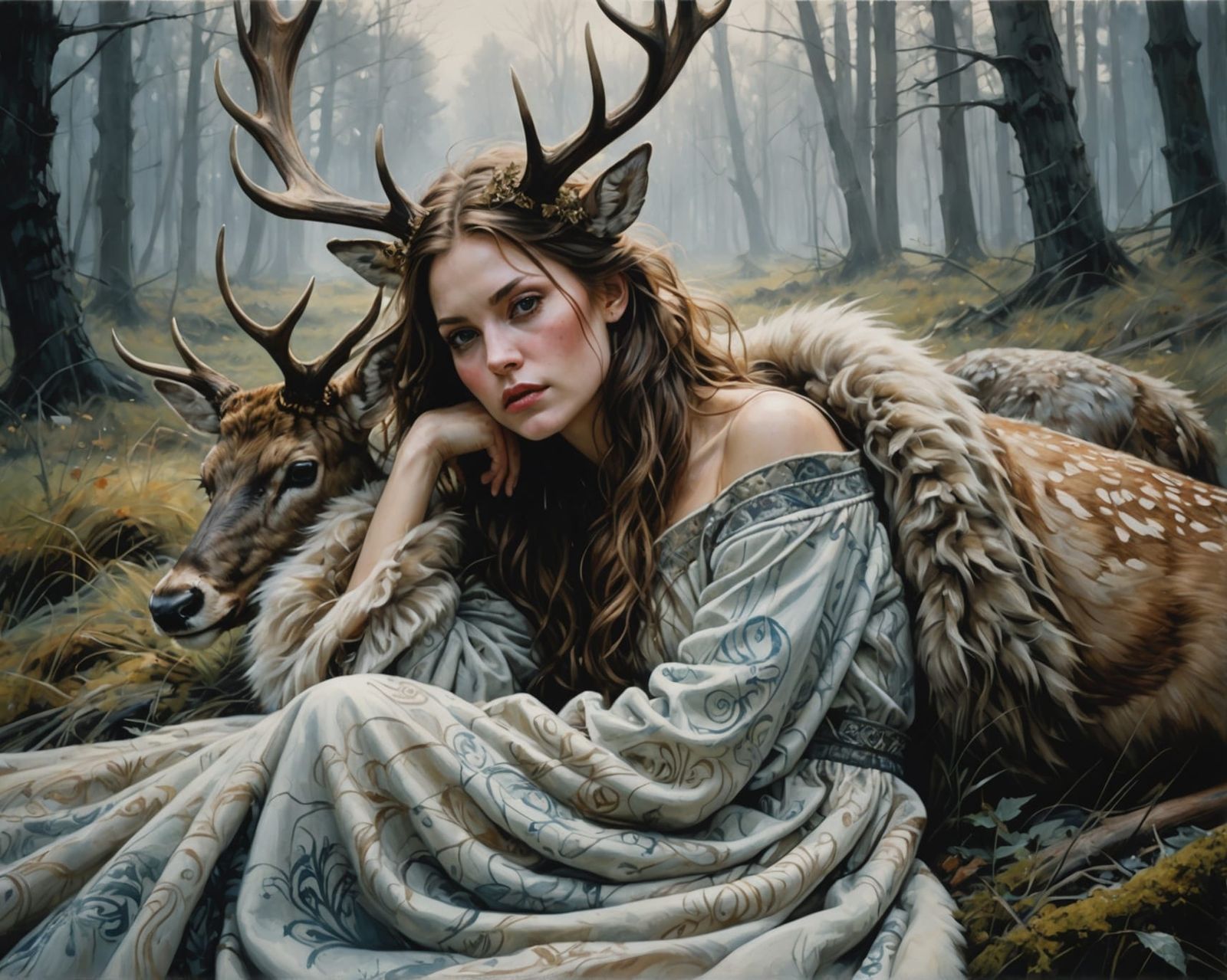 "Early Foggy Morning In The Meadow, Capturing The Style Of Aaron Horkey, Jeremy Mann And Alyssa Monks, ...  by @Summerchild