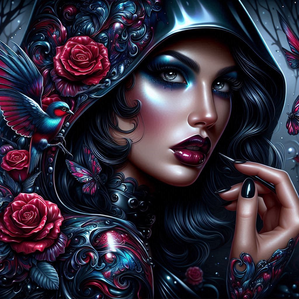 Black Hooded Woman  by @Quibbles