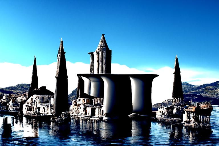 a beautiful matte painting of town Trogir, italian renesanse...