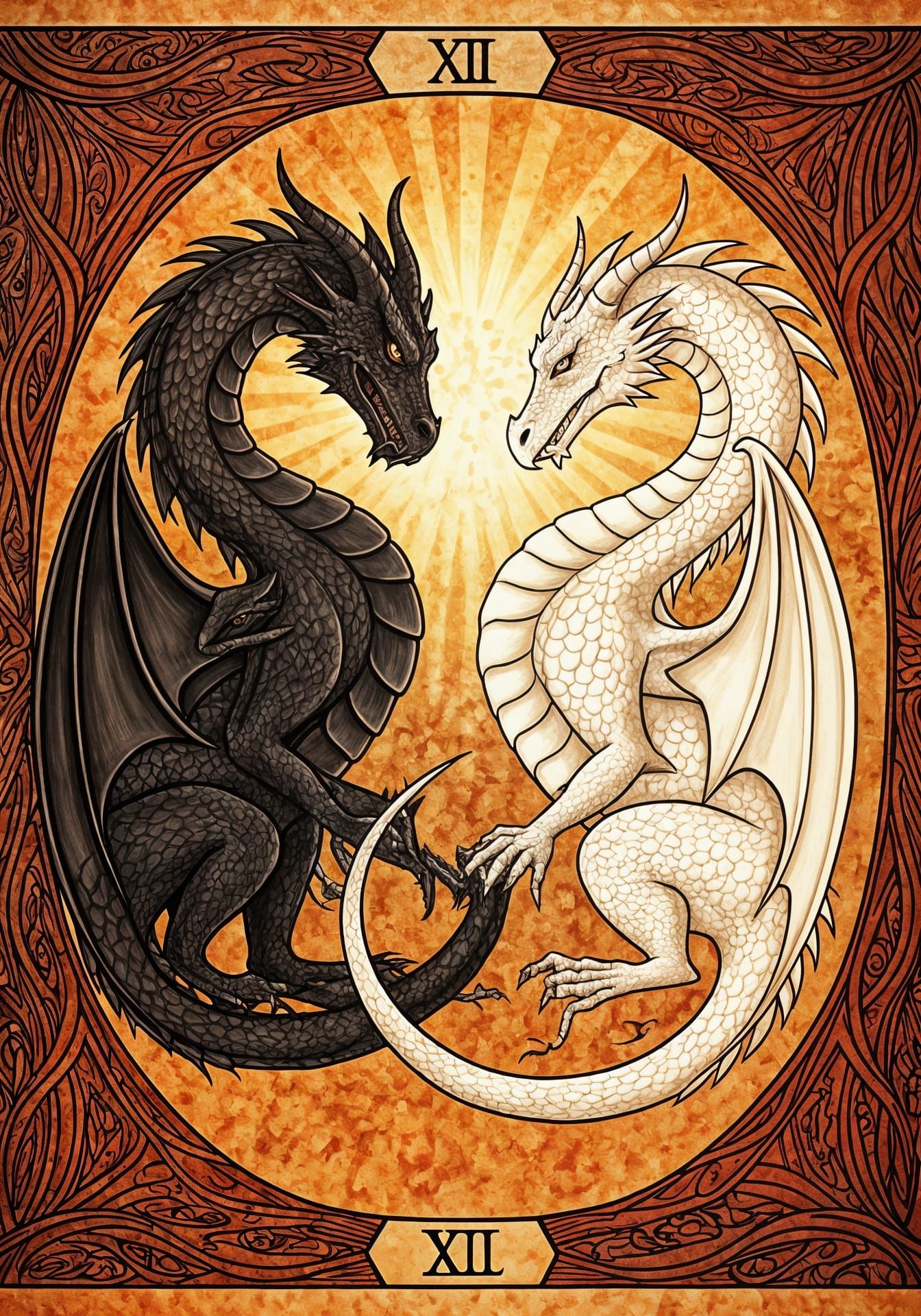 The Twin Flames Tarot Card  by @viisipuu