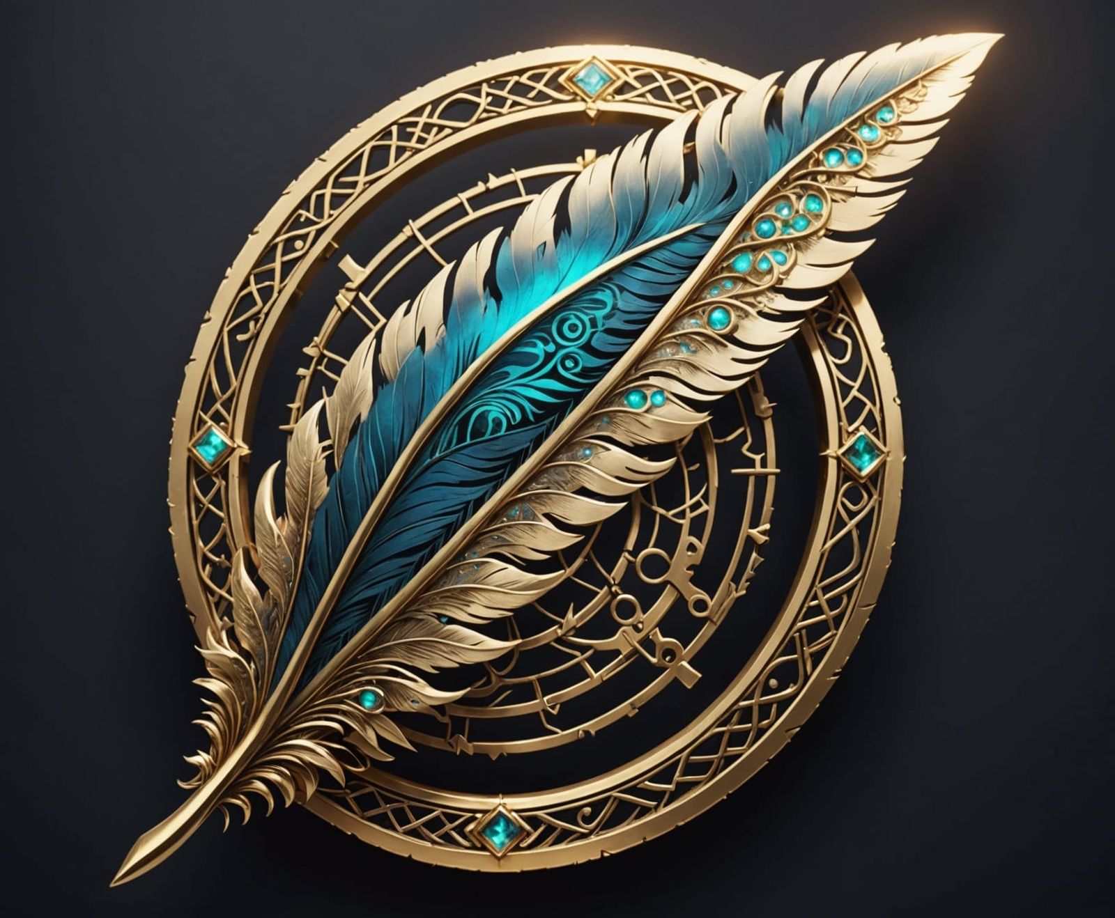 Mystical Anime Brooch with Glowing Runic Symbols